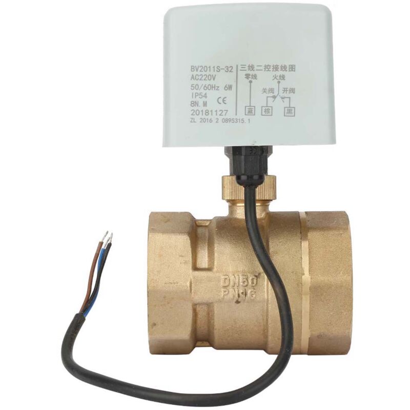 foto del prodotto ac220v dn50 valvola a sfera motorizzata elettrica in ottone a 2 vie e 3 fili da 2 pollici eosnow