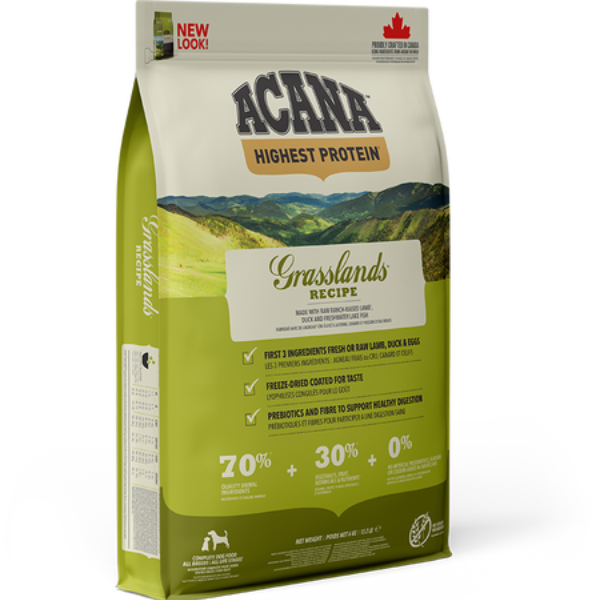 foto del prodotto acana grasslands grain free 11,4 kg croccantini per cani 1 ordine scegli lo sconto bzr5 bzr20 200 punti fedelt 