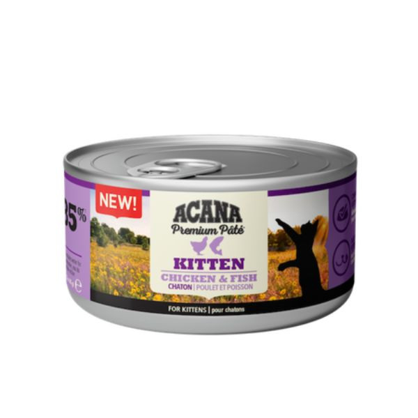 foto del prodotto acana premium pat kitten recipe grain free 85 gr pollo e pesce confezione da 6 pezzi 1 ordine scegli lo sconto bzr5 bzr20 200 punti fedelt 
