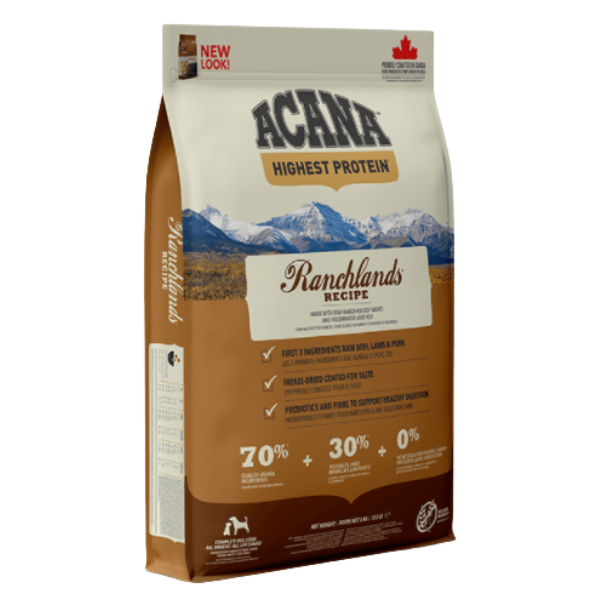 foto del prodotto acana ranchlands grain free 11,4 kg croccantini per cani 1 ordine scegli lo sconto bzr5 bzr20 200 punti fedelt 