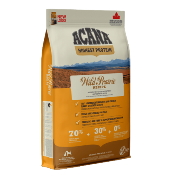 foto del prodotto acana wild prairie grain free dog 11,4 kg croccantini per cani 1 ordine scegli lo sconto bzr5 bzr20 200 punti fedelt 