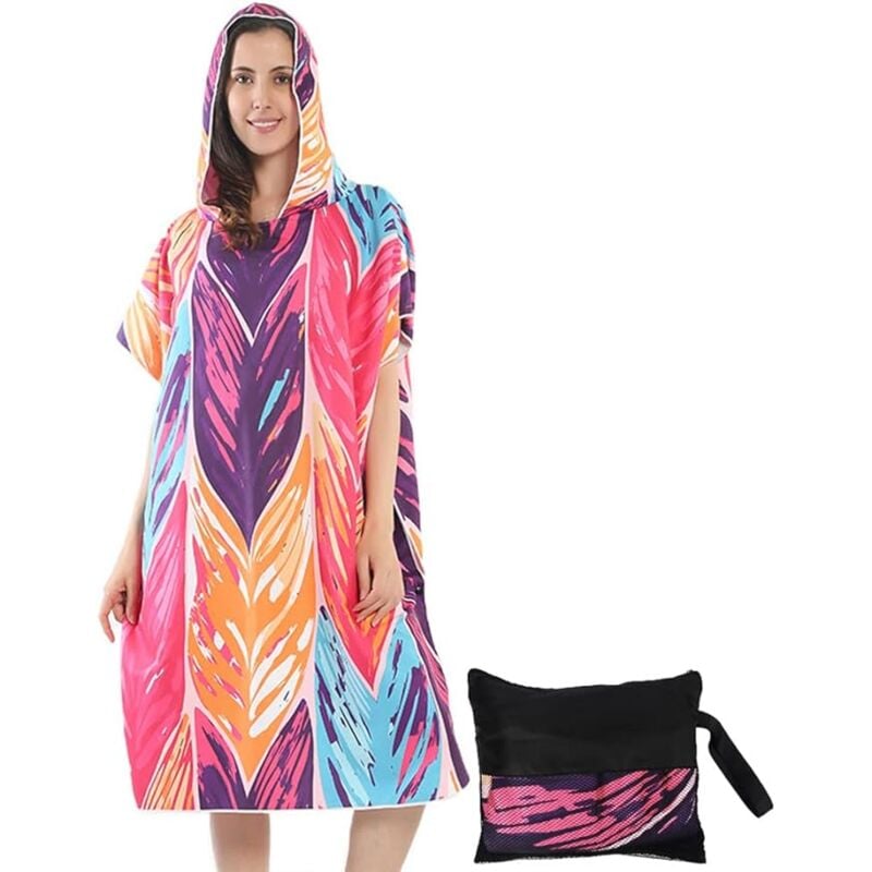 foto del prodotto accappatoio cambio asciugamano poncho da surf asciugamani da bagno asciugamano da spiaggia asciugamano cambiante microfibra leggero e asciugatura