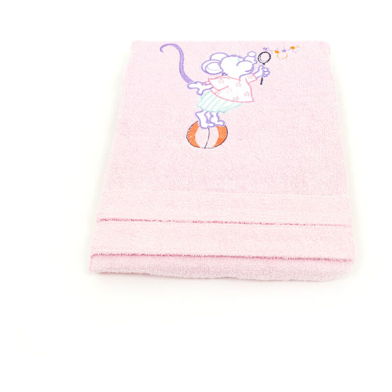 foto del prodotto accappatoio in spugna per bambini modello kinder ob colore rosa, misura3-4annicolorerosa