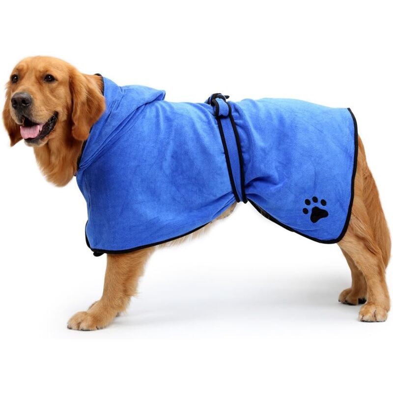 foto del prodotto accappatoio per cani asciugamano in microfibra per animali domestici che assorbe l umidit per cani e gatti taglia l, blu 