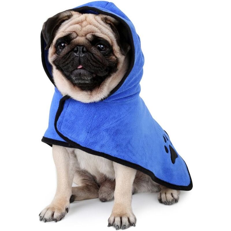 foto del prodotto accappatoio per cani asciugamano in microfibra per animali domestici che assorbe l umidit per cani e gatti taglia m, blu 