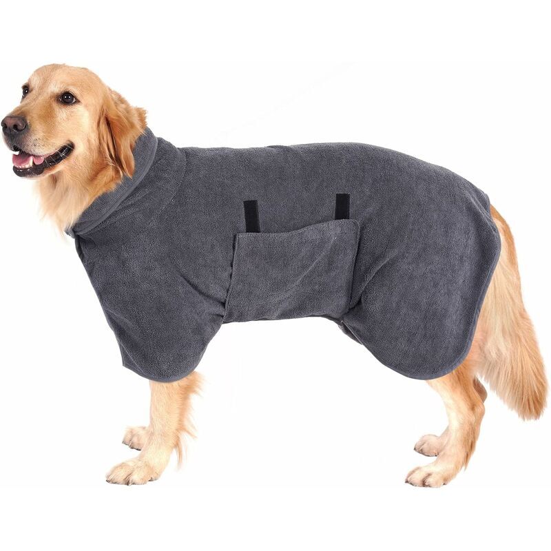 foto del prodotto accappatoio per cani in microfibra super assorbente, asciugamano da bagno ad asciugatura rapida per cani, accappatoio per cani di taglia media e