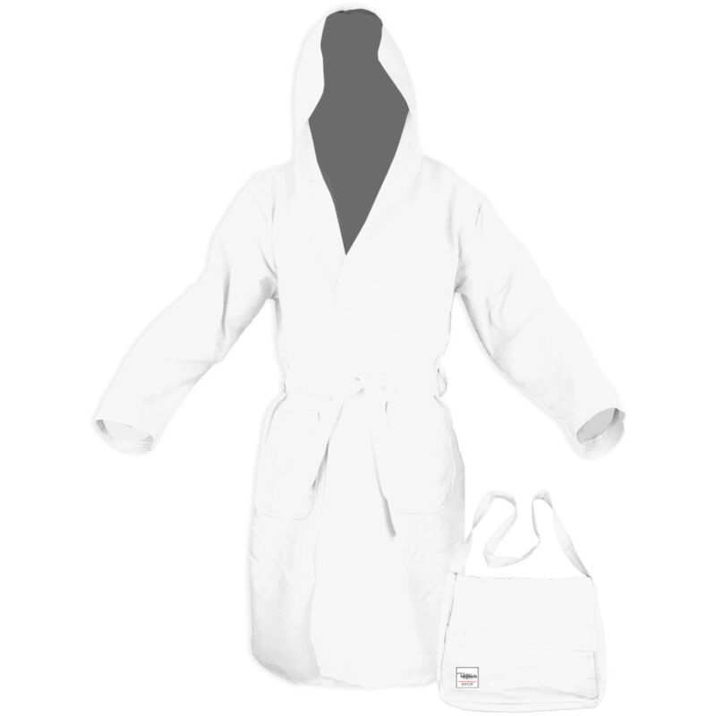 foto del prodotto accappatoio tecnico poddy in microfibra bianco s