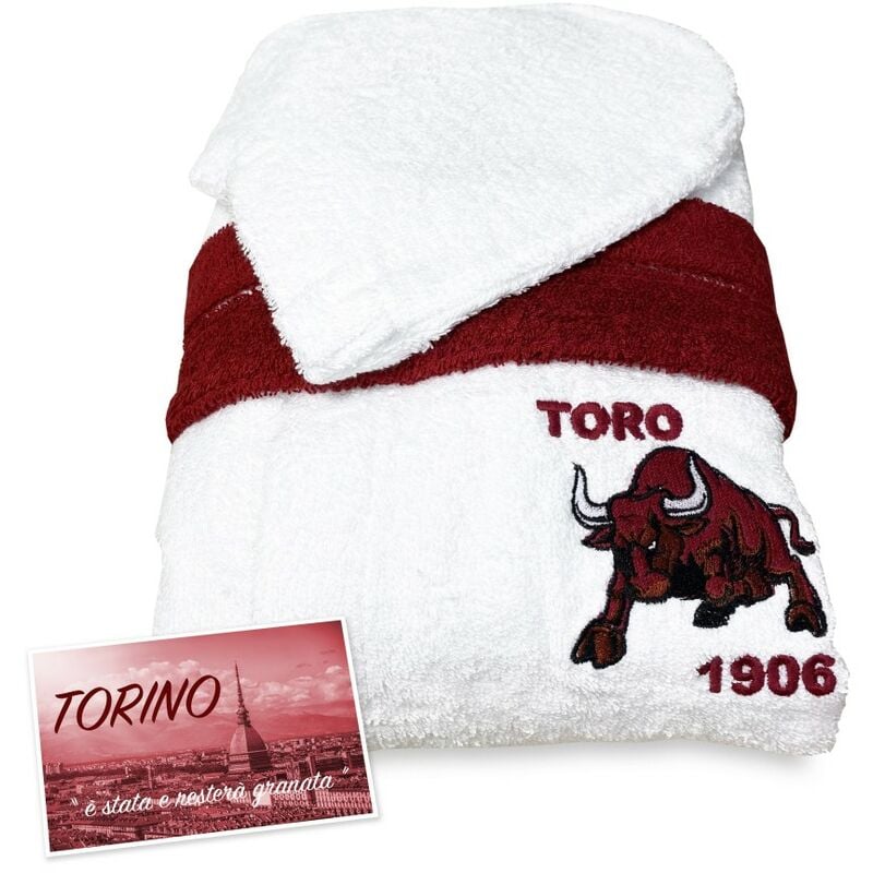 foto del prodotto accappatoio toro torino adulto in spugna di puro cotone s