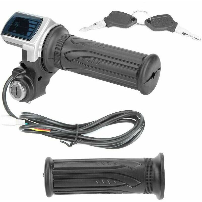 foto del prodotto acceleratore elettrico a mezza torsione 36v con indicatore di alimentazione a led, blocco chiave per motociclette elettriche, scooter e motociclette