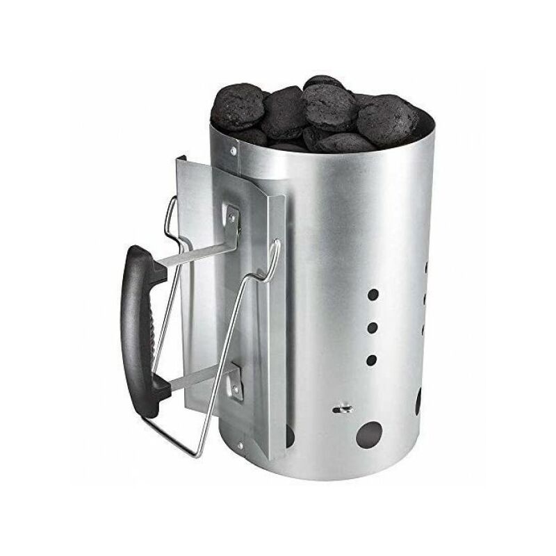 foto del prodotto accendi carbone in acciaio zincato m.17x27,5h. barbecue camino fer 455121