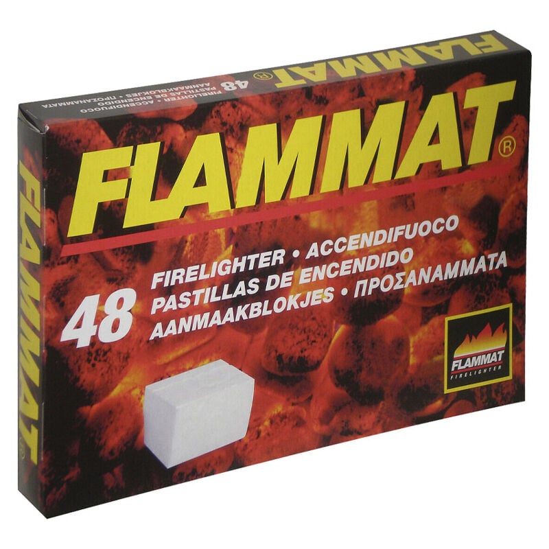 foto del prodotto accendifuoco bianco 48 cubetti flammat per barbecue e caminetti