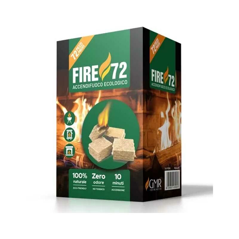 foto del prodotto accendifuoco ecologico fire 72 cubetti gmr