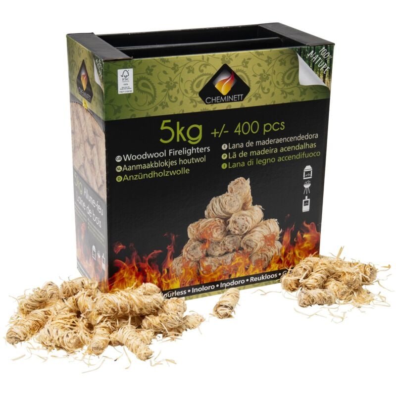 foto del prodotto accendifuoco in lana di legno 100 vegetale 5kg
