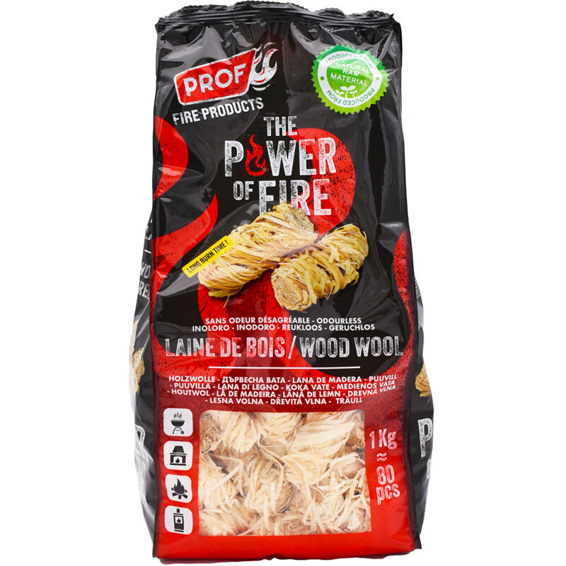 foto del prodotto accendifuoco in paglia 80pz 1 kg per accensione barbecue