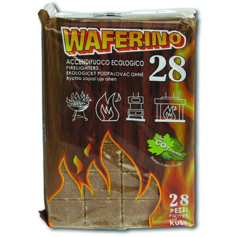 foto del prodotto accendifuoco waferino barbecue fuoco confezione 28 pezzi gmr gmr