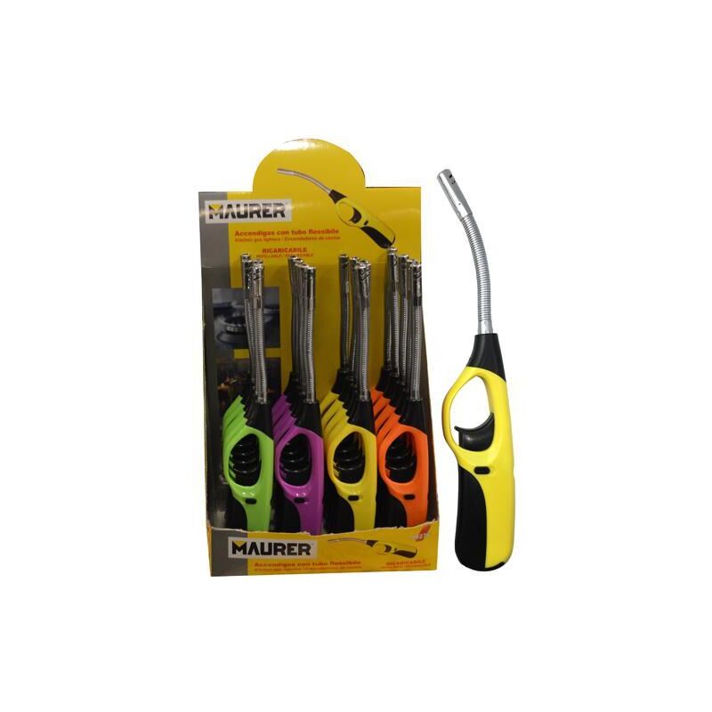 foto del prodotto accendigas a fiamma ricaricabile 280mm canna flessibile maurer