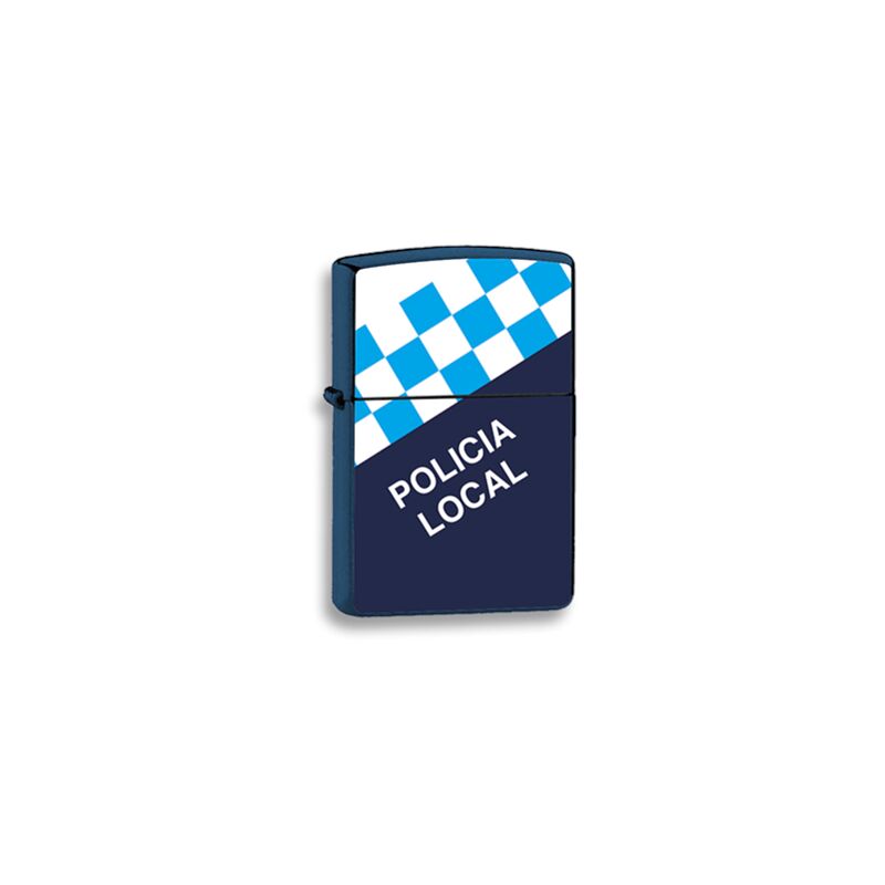 foto del prodotto accendino blu della polizia locale
