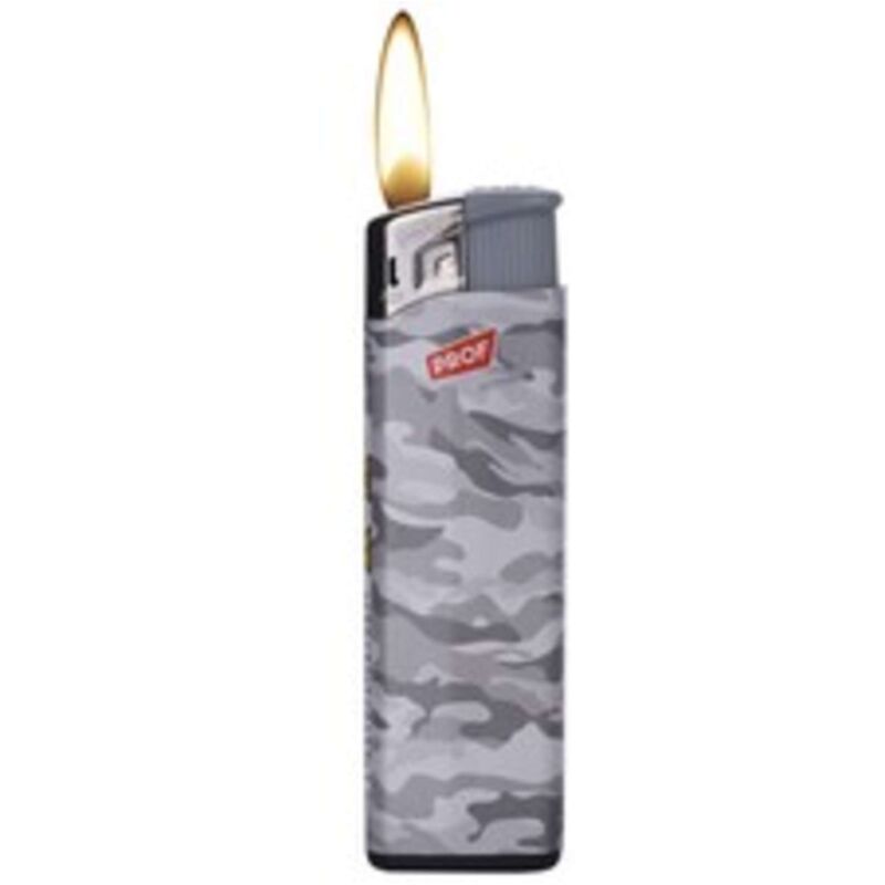 foto del prodotto accendino elettronico camouflage fantasie assortite 50 pz