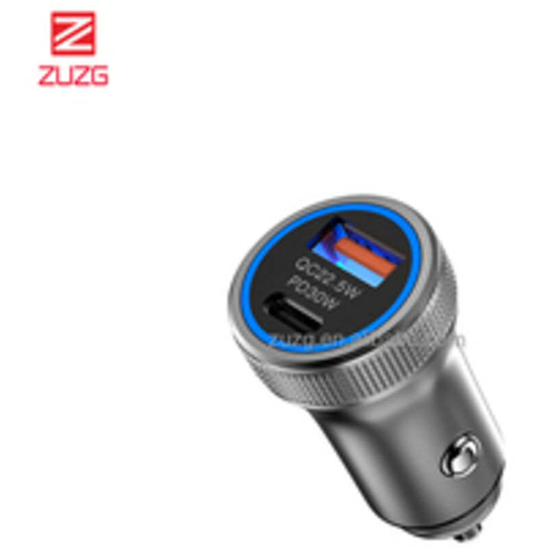 foto del prodotto accendisigari usb, mini usb c pd 30w caricabatteria da auto a ricarica rapida, caricabatteria da auto usb a qc3.0 completamente in metallo per iphone