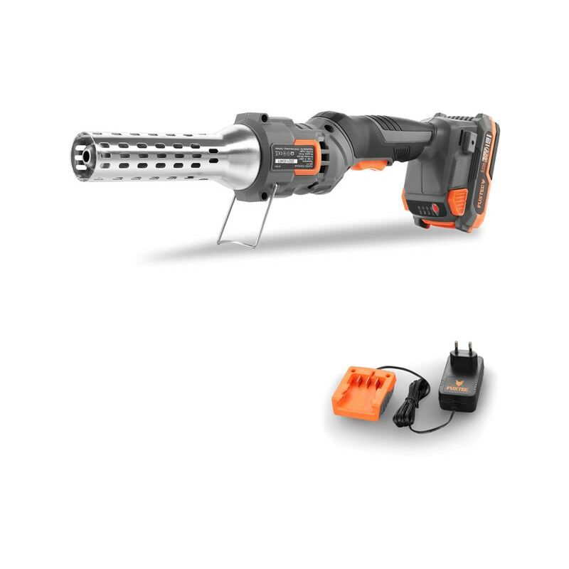 foto del prodotto accenditore a batteria accendigrill per barbecue fuxtec e1cl20 set con batteria 2ah e caricatore 1a