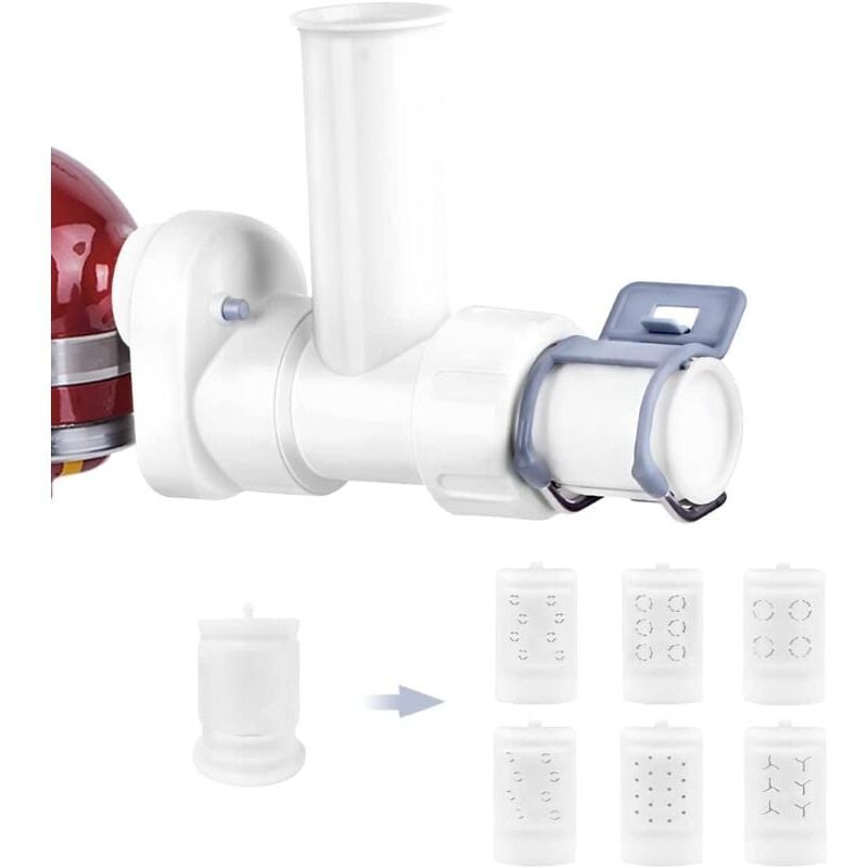 foto del prodotto accessoire de p tes pour mixeur kitchenaid avec 6 formes diff rentes de sortie de p tes, accessoire durable pour mixeur kitchenaid