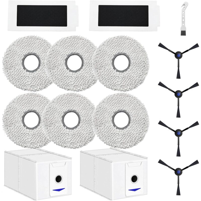 foto del prodotto accessori applicabili per ecovacs deebot t30 pro omni t30 omni robot aspirapolvere parte di ricambio, 6 panni 2 sacchetti antipolvere 4
