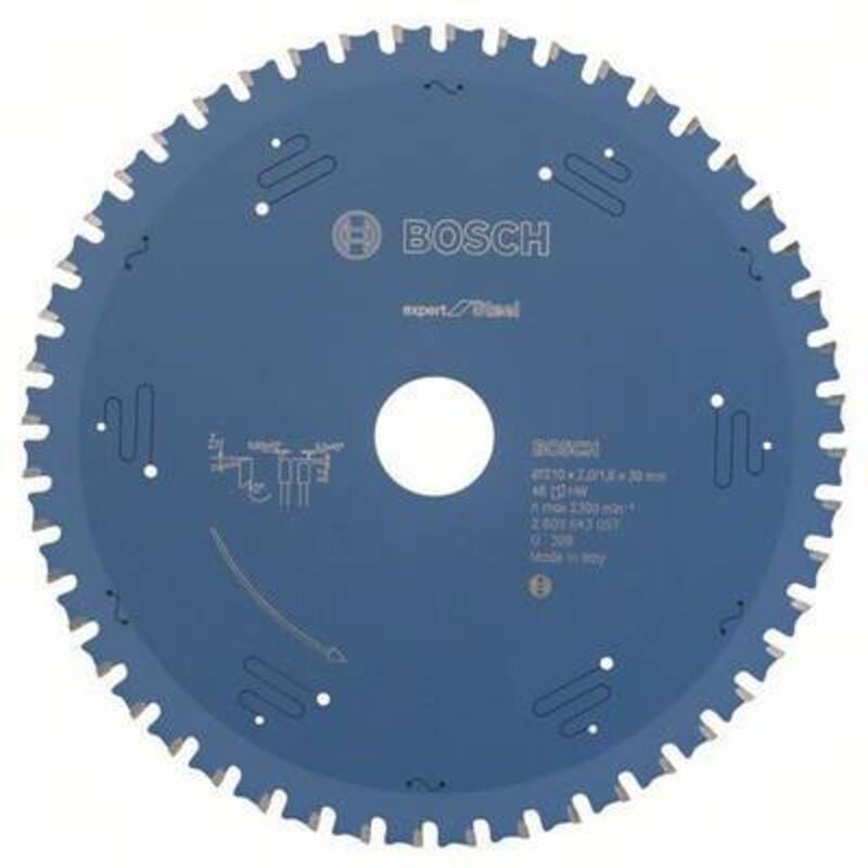 foto del prodotto accessori bosch expert per acciaio lama di sega circolare 210x30x1,6 mm con 48 denti, compatibile con utensili x139891, 1 pezzo