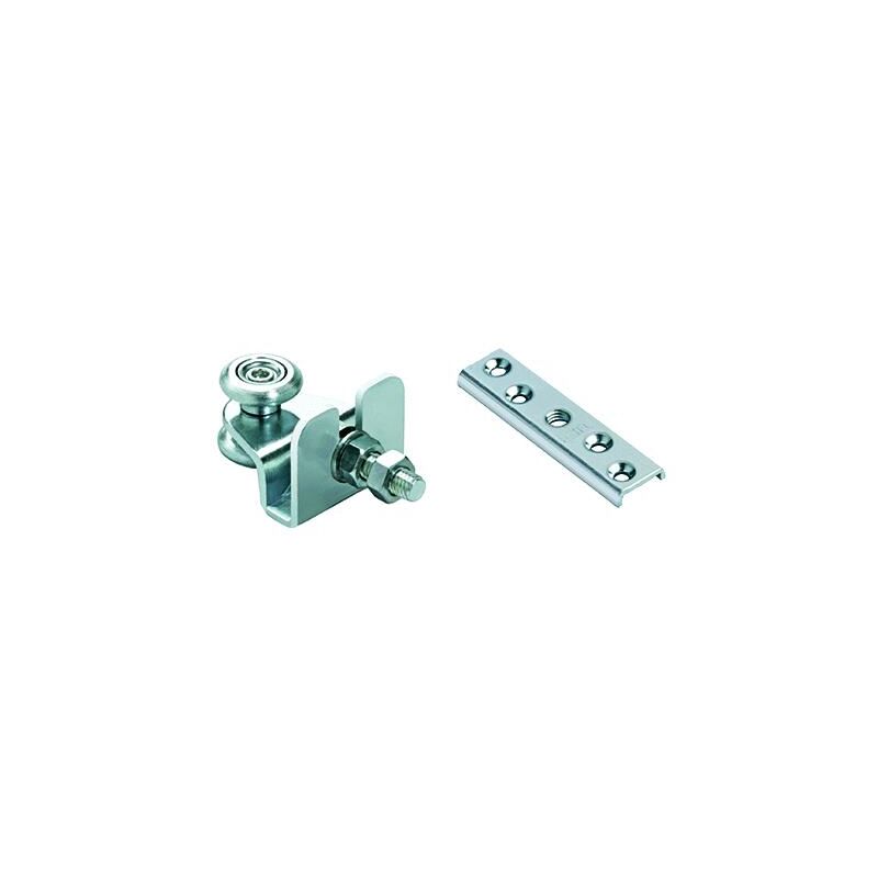 foto del prodotto accessori cancelli carrello a 2 cuscinetti con piastra piastrina ricambio 8 ma
