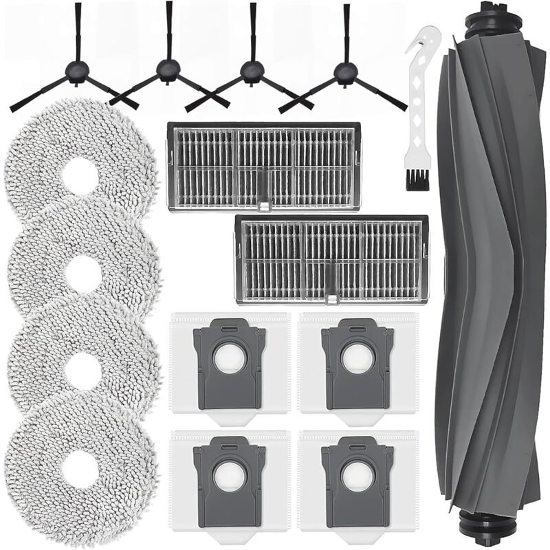 foto del prodotto accessori di ricambio applicabili per dreame l10s pro ultra heat, robot aspirapolvere x30 ultra, spazzole a rullo 4 panni 4 sacchetti antipolvere