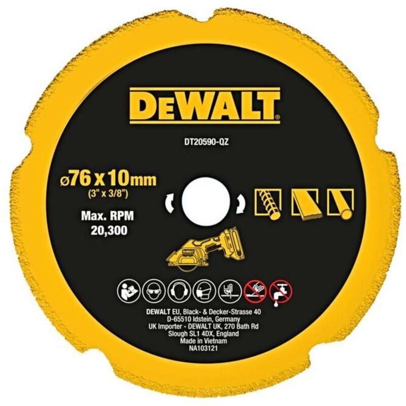foto del prodotto accessori disco da taglio diamantato 350x25,4 mm dt20590 dewalt