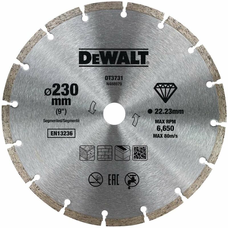 foto del prodotto accessori disco diamantato per il taglio a secco di cemento e mattoni 230 x 22,2 mm dt3731 dewalt