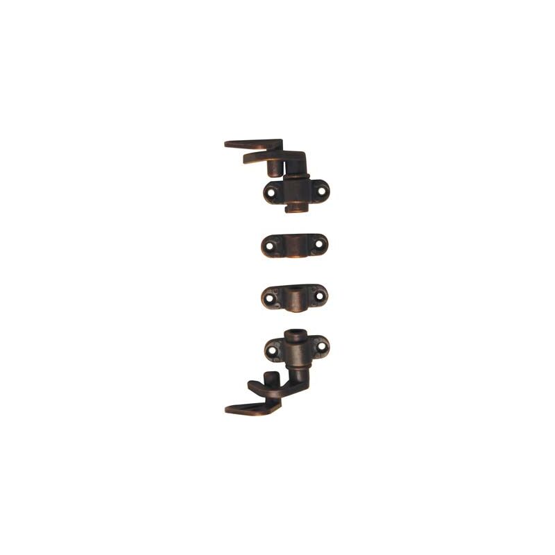 foto del prodotto accessori in kit serratura ad aste rotanti zama bronzata 2 ganci 2 cavallotti 2 perni