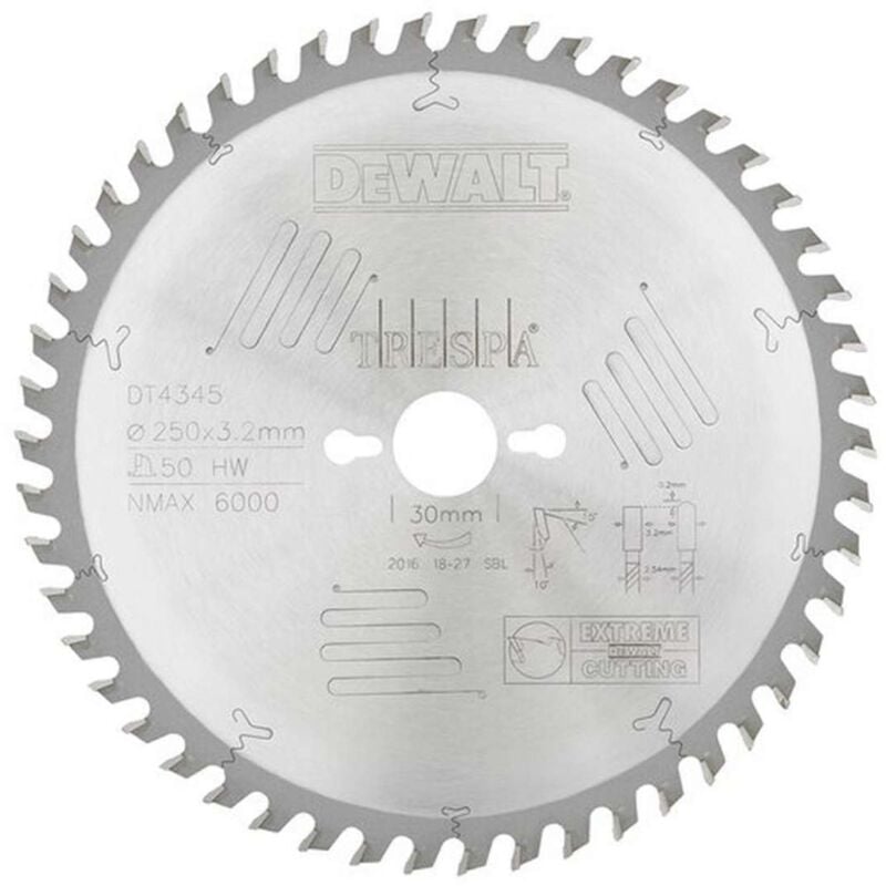 foto del prodotto accessori lama circolare 250x30 mm, 50 denti dt4345 dewalt