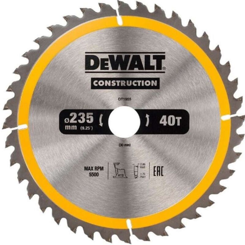 foto del prodotto accessori lama da sega 235x30 mm, 40 denti dt1955 dewalt