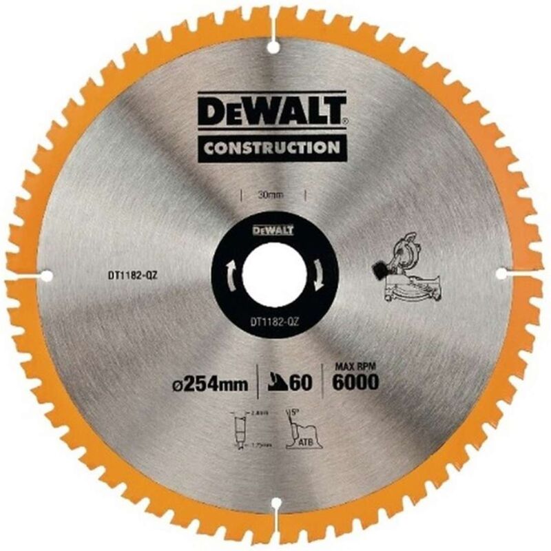 foto del prodotto accessori lama da sega 254x30 mm, 60 denti dt1182 dewalt
