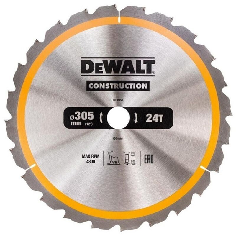 foto del prodotto accessori - lama da sega 305x30 mm, 24 denti dt1958 - dewalt