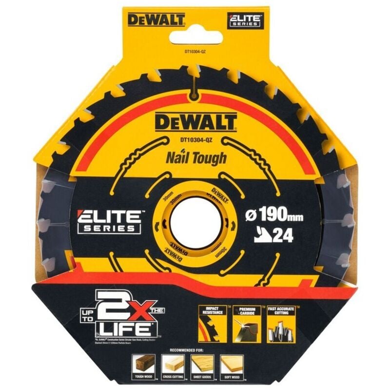 foto del prodotto accessori lama da taglio 190 x 30 mm, 24 denti dt10304 dewalt