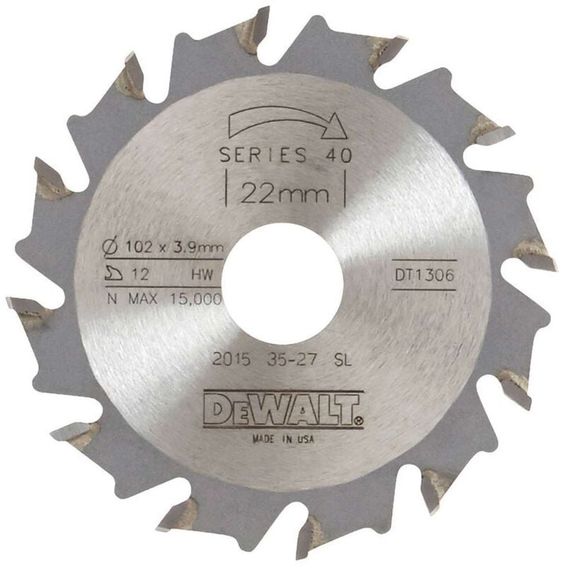foto del prodotto accessori lama per fresatrice per laminazione, 105x22 mm, 12 denti dt1306 dewalt