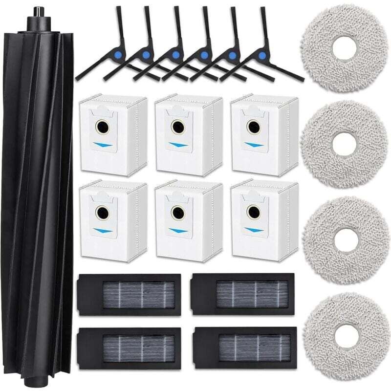 foto del prodotto accessori per aspirapolvere ecovacs deebot x2/ x2 omni/ x2 pro/ dex86, 1 spazzola principale, 4 panni, 4 filtri, 6 spazzole laterali, 6 sacchetti di