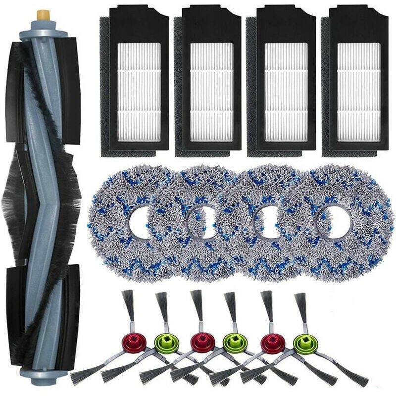 foto del prodotto accessori per ecovacs deebot x1 omni x1 e omni x1 turbo eur, 1 spazzola principale, 6 spazzole laterali, 4 mop, 4 filtri