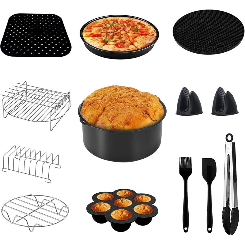 foto del prodotto accessori per friggitrice ad aria da 5,5 l, accessori per friggitrice ad aria xxl da 5,5 l, utensili per stampi per friggitrice ad aria, accessori