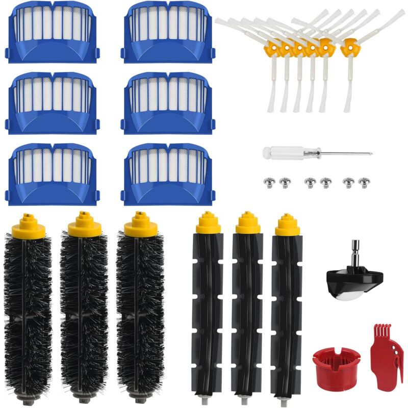 foto del prodotto accessori per irobot roomba, compatibili con gli aspirapolvere roomba 536 551 552 564 585 589 595 618 620 650 651 660 680 690, pezzi di ricambio