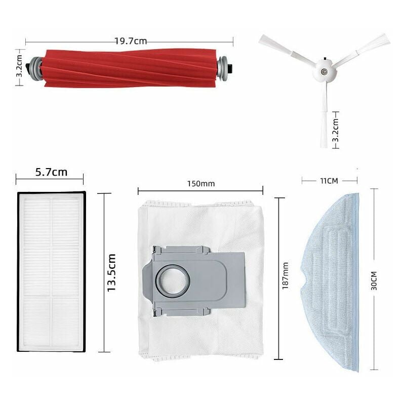 foto del prodotto accessori per roborock s7 maxv ultra s7 maxv s7 plus s7 max s7 robot 1 spazzola principale 3 filtri 4 spazzole laterali 3 sacchetti