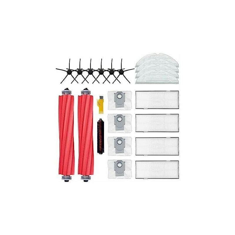 foto del prodotto accessori per roborock s7 pro ultra s7 max ultra s7 maxv ultra parti di ricambio robot 20 confezioni 2 spazzole principali e 4 filtri e 6 spazzole