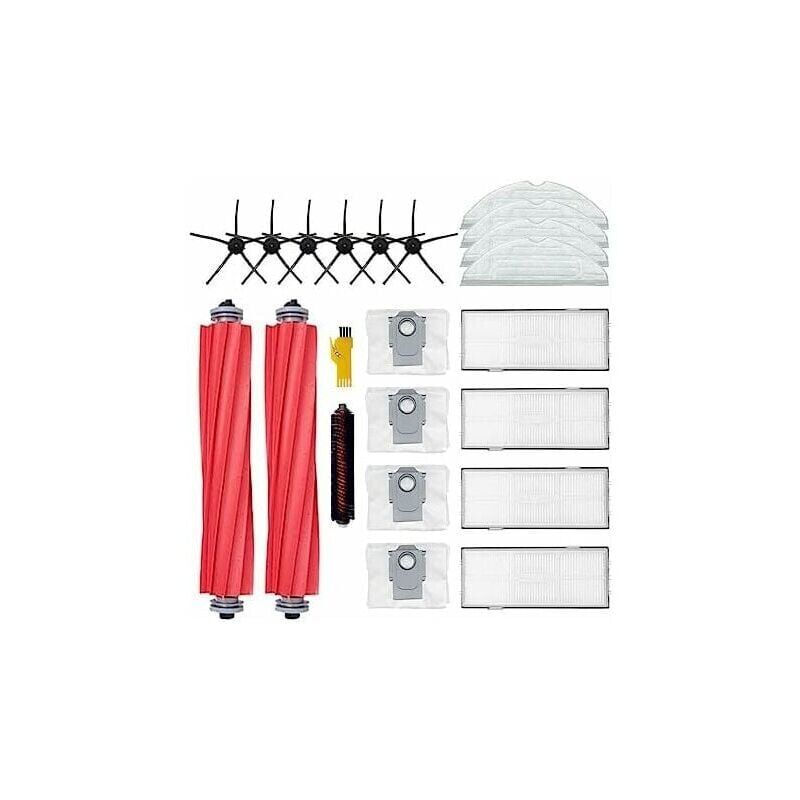 foto del prodotto accessori per roborock s7 pro ultra s7 max ultra s7 maxv ultra ricambi per robot, 20 confezioni, 2 spazzole principali, 4 filtri, 6 spazzole