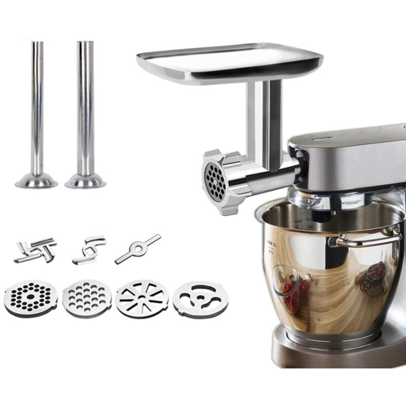 foto del prodotto accessori per tritacarne kitchenaid kitchenaid con 4 dischi di macinazione e 2 tubi di riempimento per tritacarne kitchenaid artisan
