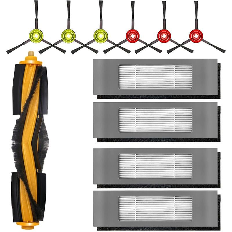 foto del prodotto accessori rotazionali per ecovacs ozmo 950 920 n8 pro n8 pro t8 t8 t8 aivi t8 max t9 t9 1 spazzola principale, 4 filtri spugna filtro , 6
