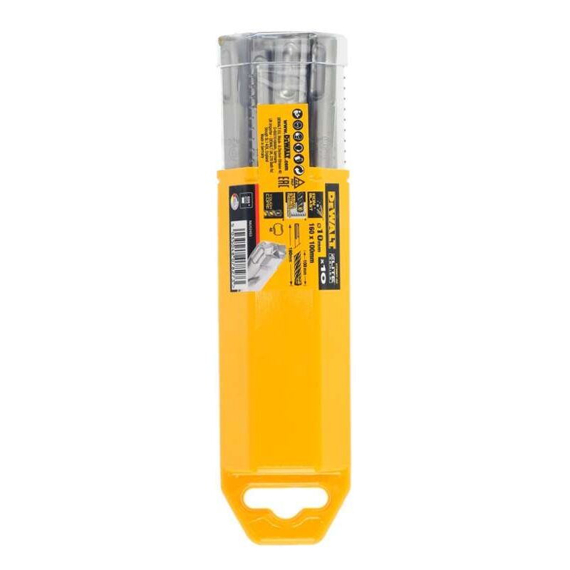 foto del prodotto accessori set di 10 punte da trapano per muratura sds plus, diametro 10 mm dt8967 dewalt