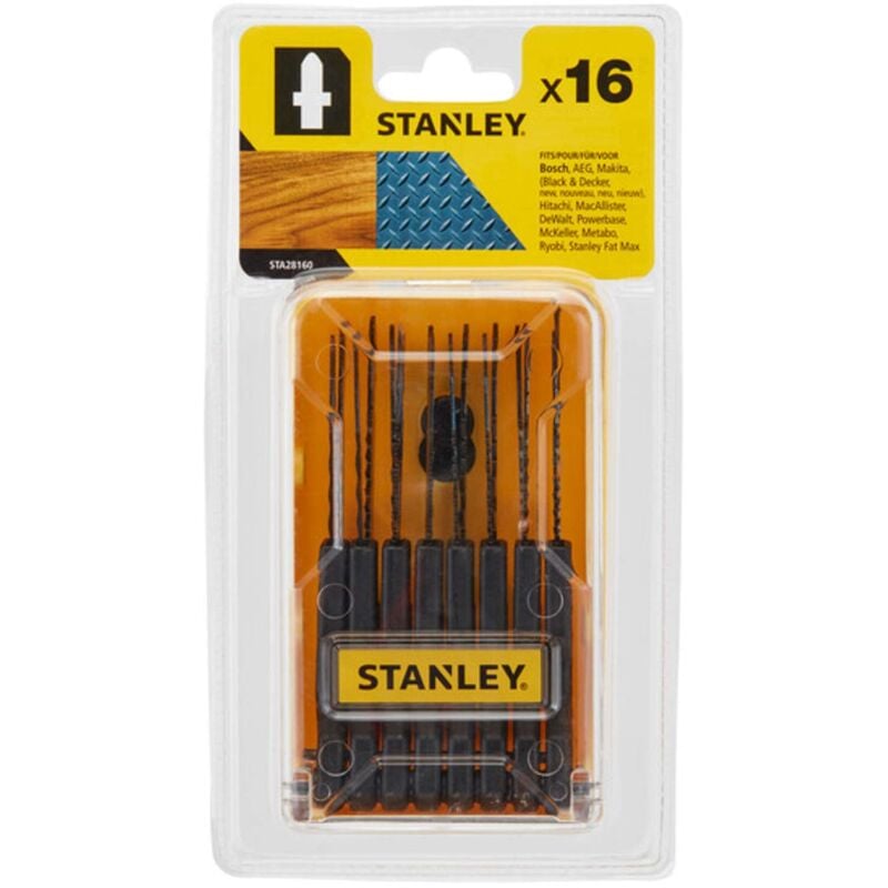 foto del prodotto accessori set di lame hcs hss da 16 pezzi per legno e metallo sta28160 xj stanley