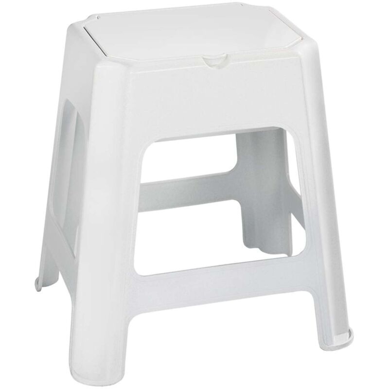 foto del prodotto accessori sgabello da bagno, con vano portaoggetti, bianco 90902w aqualine